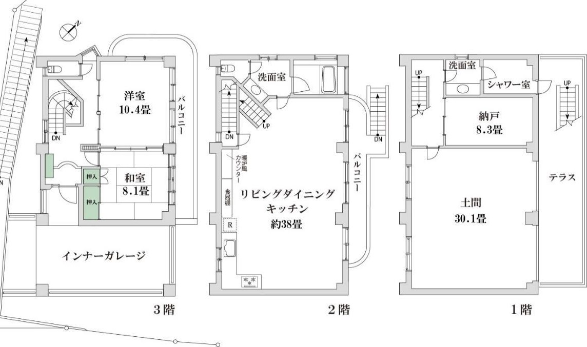 静岡県熱海市下多賀の戸建の間取り