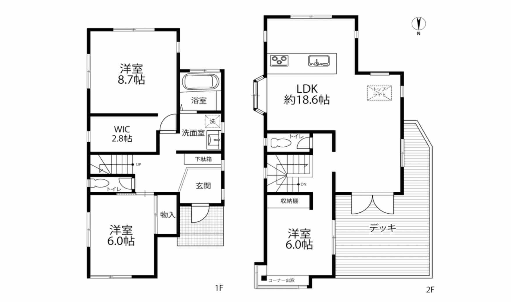 茅ヶ崎市平和町の物件の間取り