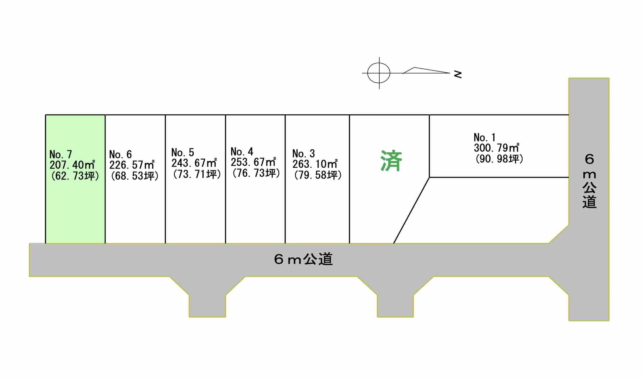 館山市北条の土地の区画図