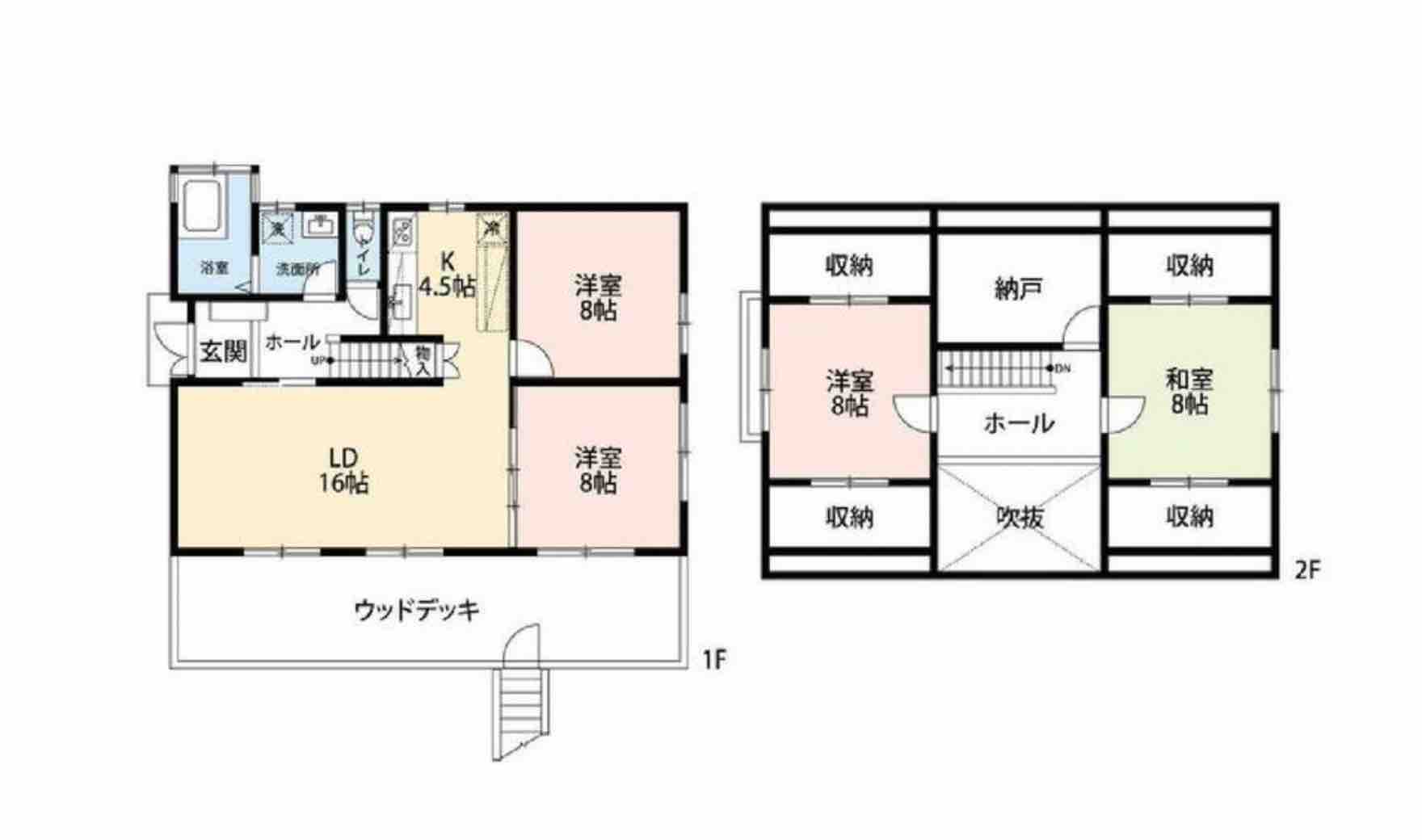 長野県北佐久郡軽井沢町の戸建ての間取り