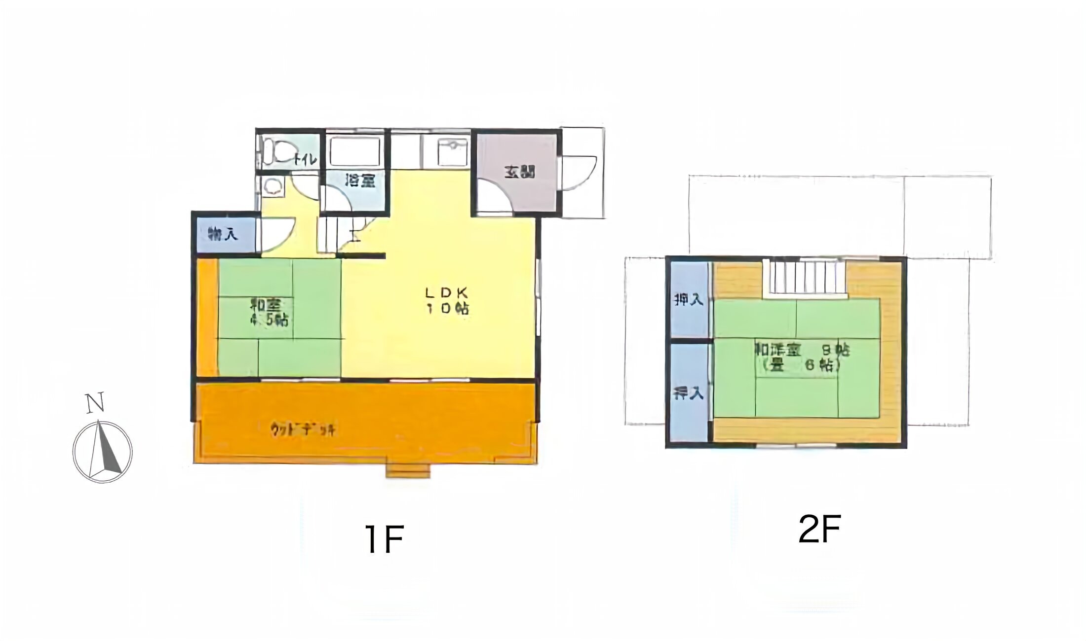 茨城県鹿嶋市津賀にある戸建ての間取り