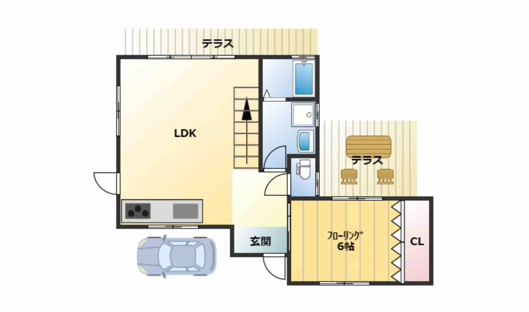 兵庫県淡路市尾崎の戸建ての間取り